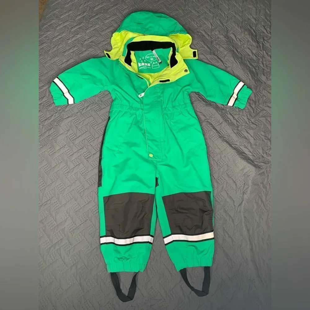 Kaxs Lime Green and Black Rain/Snow suit